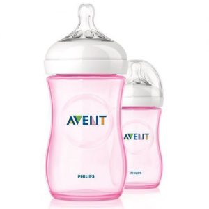 شیشه شیر نچرال فیلیپس اونت (Philips Avent) صورتی ۲۶۰ میلی لیتر دو عددی