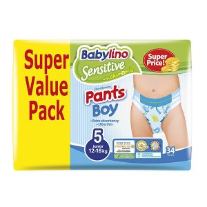 پوشک شورتی پسرانه بیبی لینو سایز 5 بسته 34 عددی