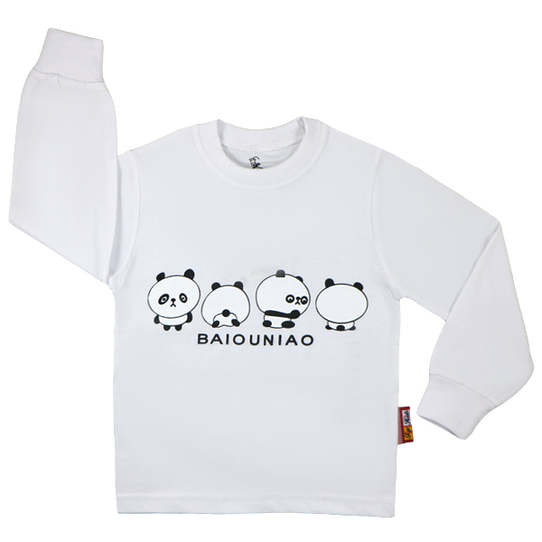 topkids panda white 1 تیشرت اسپرت آستین بلند تاپ کیدز