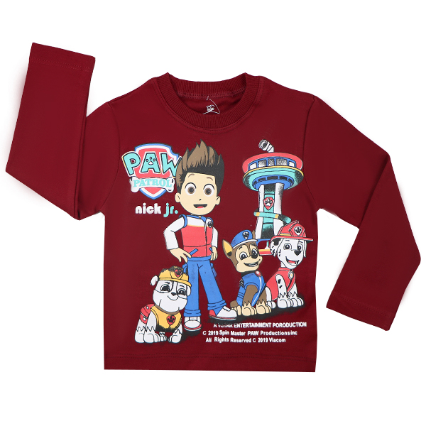 topkids red 1 تیشرت پسرانه آستین بلند تاپ کیدز طرح سگ نگهبان قرمز