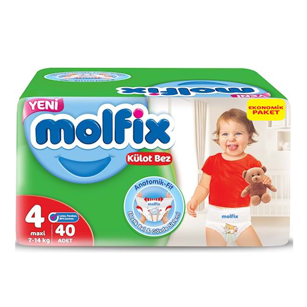 molfix-ekonomik-paket-4numara-40-adet پوشک شورتی مولفیکس ترک سایز 4 بسته 40 عددی