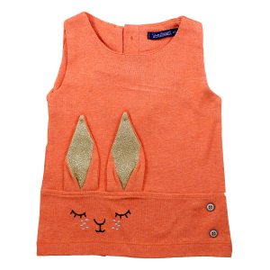 پیراهن دخترانه تودوک طرح خرگوش نارنجی