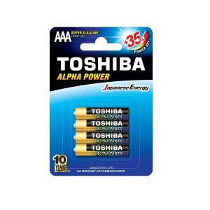 باتری نیم قلمی TOSHIBA مدل ALPHA POWER بسته 4 عددی