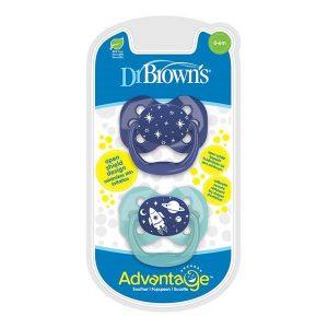 پستانک ارتودنسی 2 عددی دکتر براون (Dr browns) مناسب 0 تا 6 ماه