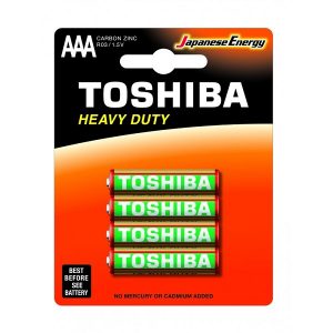 باتری نیم قلمی TOSHIBA مدل HEAVY DUTY بسته 4 عددی