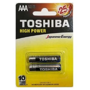 باتری نیم قلمی TOSHIBA مدل HIGH POWER بسته 2 عددی