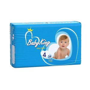 پوشک بیبی کینگ سایز ۴ بسته ۳۴ عددی