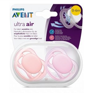 پستانک ارتودنسی فیلیپس اونت Philips Avent مدل Ultra air بسته دو عددی صورتی