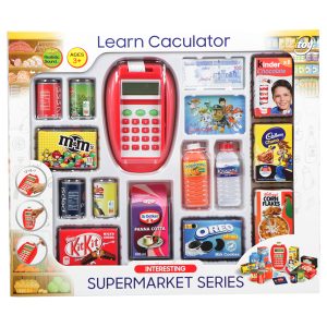 ست اسباب بازی سوپرمارکت و دستگاه کارت خوان باطری خور کدSM01