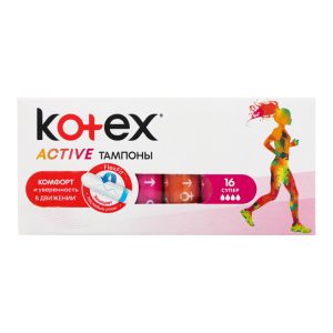 تامپون کوتکس (Kotex) مدل Super active بسته ۱۶ عددی