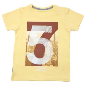 تی شرت پسرانه آستین کوتاه ببتو طرح 57 رنگ زرد