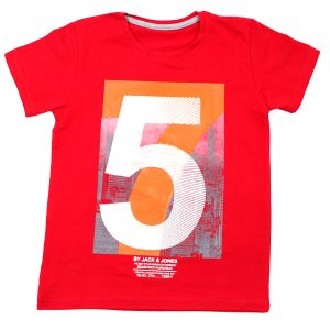 تی شرت پسرانه آستین کوتاه ببتو طرح 57 رنگ قرمز