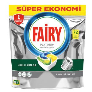 قرص ماشین ظرفشویی فیری fairy حاوی پلاتینیوم بسته 72 عدد