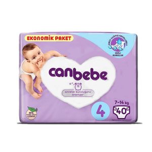 پوشک جان به به (Canbebe) سایز ۴ بسته ۴۰ عددی یاسی