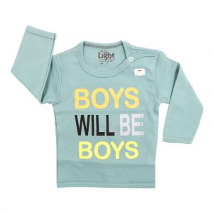 تی شرت پسرانه آستین بلند لایت طرح BOYS WILL BE