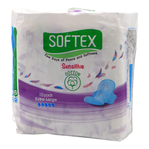 نوار بهداشتی نازک بالدار سافتکس ( SOFTEX ) سایز خیلی بزرگ 10 عددی