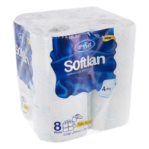 دستمال توالت 8 قلو سافتلن مدل ultra soft