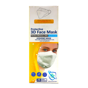 ماسک چهار لایه سه بعدی (بسته 25 عددی)