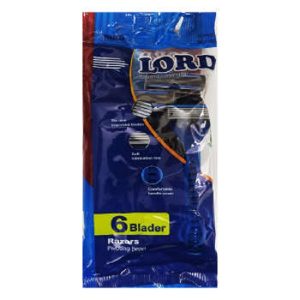 پک تیغ ژیلت لرد LORD مدل 6 Blader بسته 4 عددی