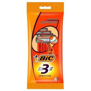 پک تیغ ژیلت 3 لبه Bic مدل SENSITIVE بسته 3 عددی