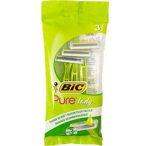 پک تیغ ژیلت 3 لبه Bic مدل PUre Lady بسته 3 عددی