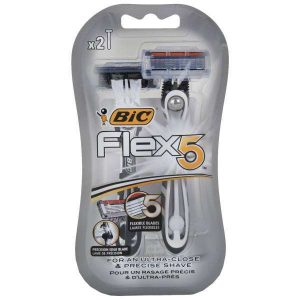 پک تیغ ژیلت 5 لبه Bic مدل Flex5 بسته 2 عددی