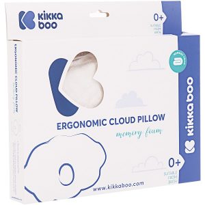 بالش فرم دهی سر نوزاد کیکابو (KiKKa boo) مدل ارگونومیک طرح ابر