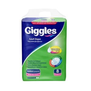 پوشک بزرگسال چسبی گیگلز Giggles سایز Medium بسته 8 عددی