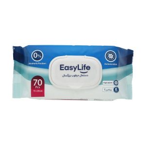 دستمال مرطوب بزرگسالان ایزی لایف easy life بسته 70 عددی