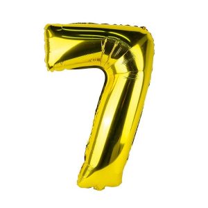 بادکنک فویلی عدد 7 رنگ طلایی