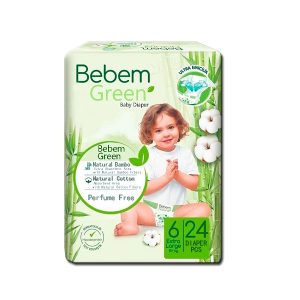 پوشک چسبی ببم سبز Bebem Green سایز 6 بسته 24 عددی