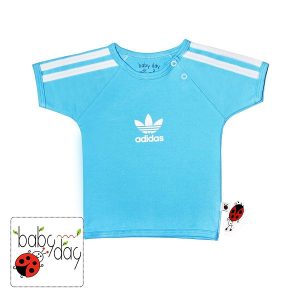 تیشرت اسپرت آستین کوتاه بیبی دی طرح Adidas رنگ آبی