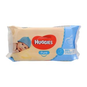 دستمال مرطوب 56 عددی درب دار هاگیز HUGGIES رنگ کرم