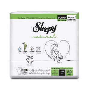 پوشک اسلیپی (sleepy) سایز ۱ بسته 80 عددی