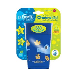 لیوان 360 درجه دکتربراون DrBrowns طرح دار آبی حجم 300 میل